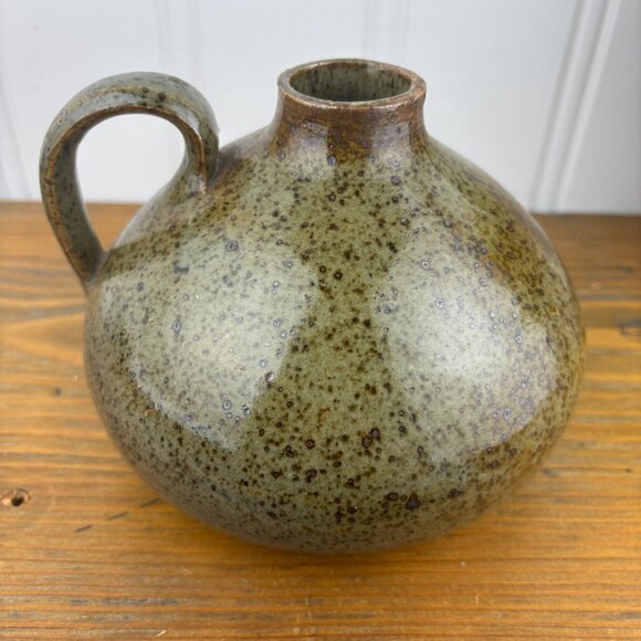 Small Vintage Studio Pottery Jug Style Vase in Mottled Earth Tone Glaze - Picture 4 of 13